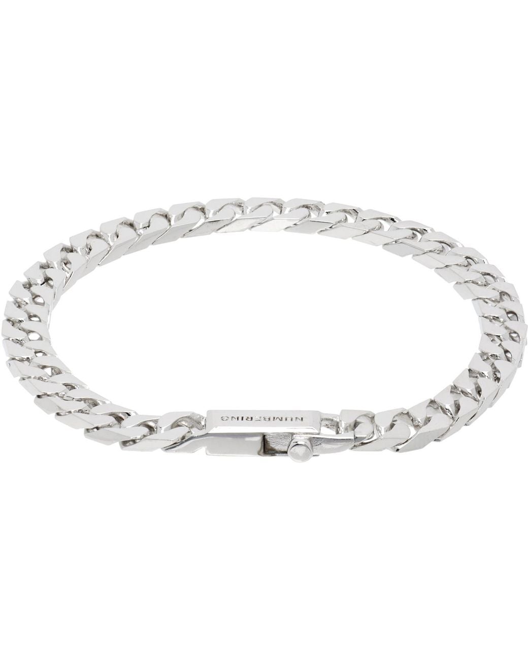 NUMBERING White Cuban Chain Bracelet for men