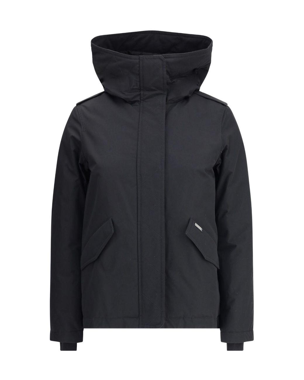Woolrich Black Long-Sleeved Hooded Parka