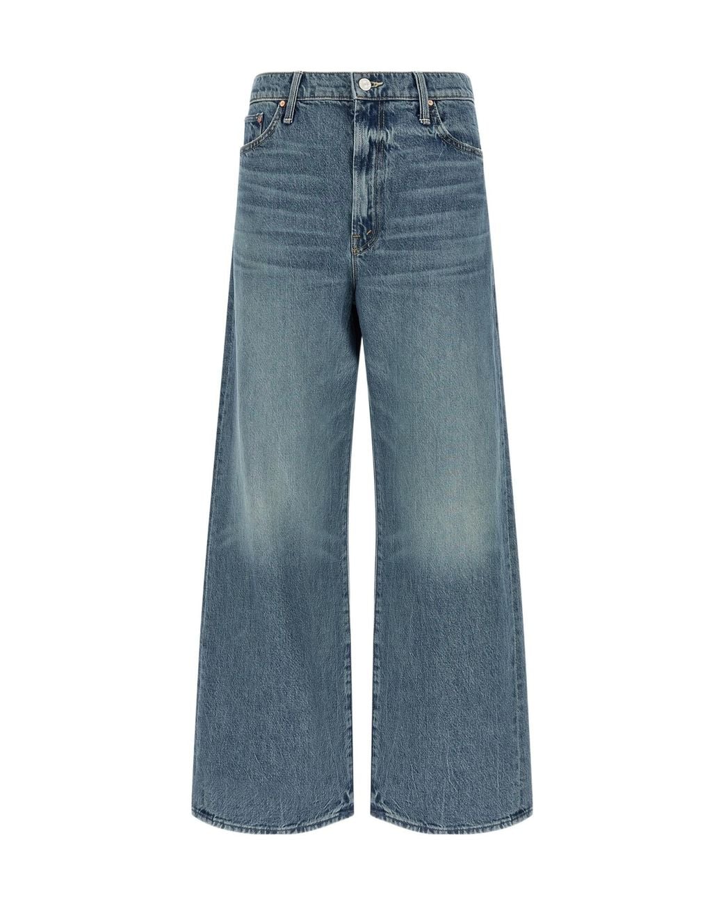Mother Blue Dodger Flood Wide-Leg Jeans