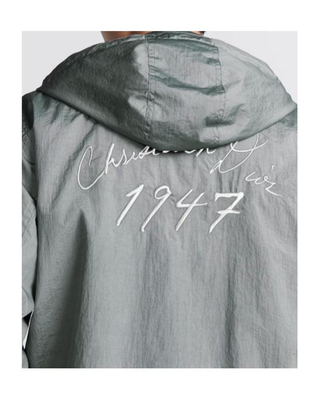 Dior Gray Handwritten Christian Windbreaker for men