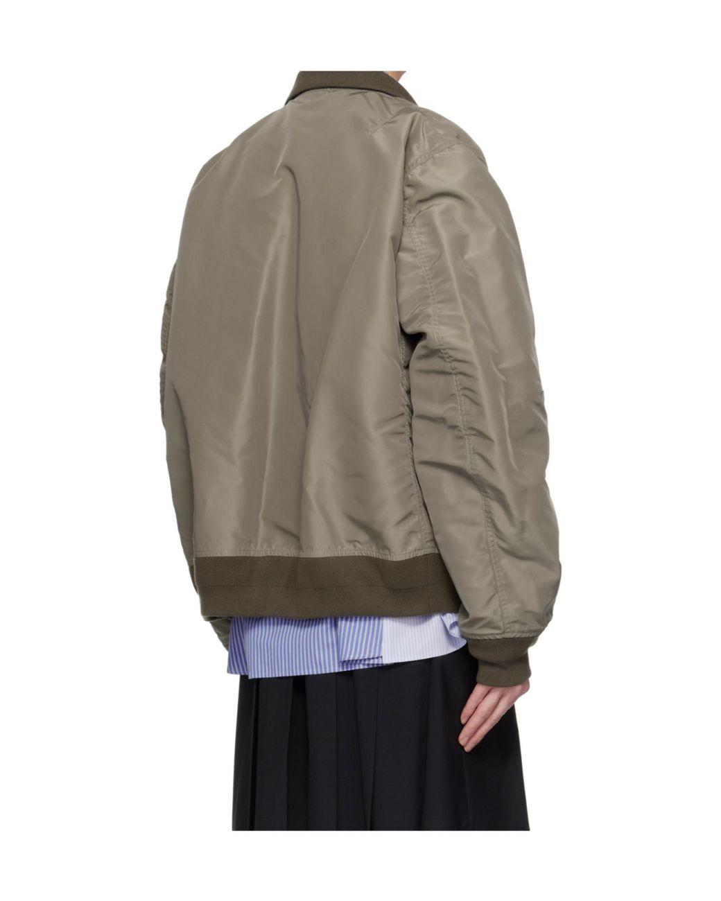 Sacai Gray Classic-Collar Bomber Jacket for men