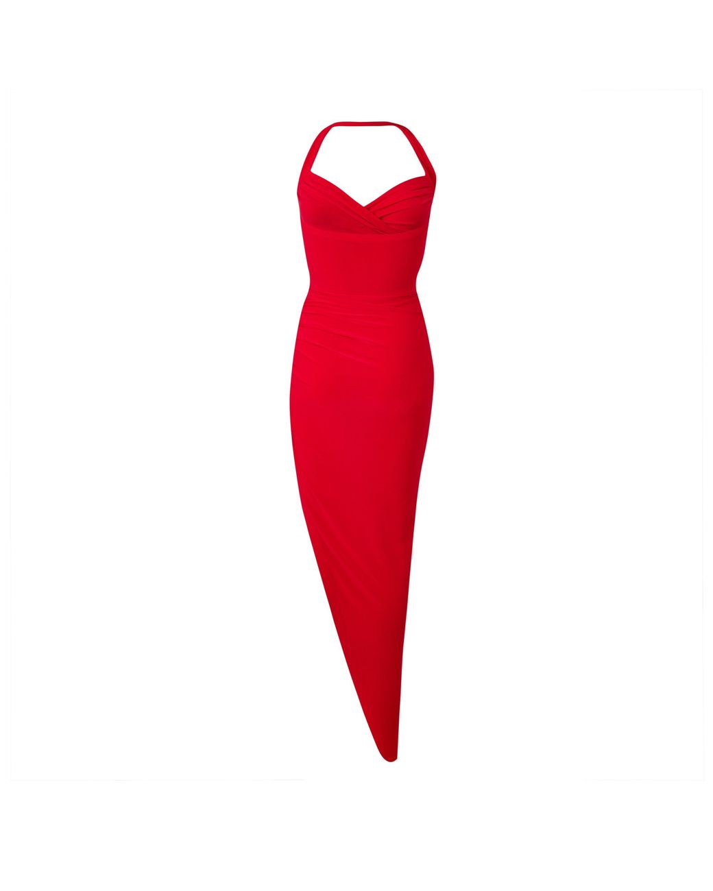 Norma Kamali Red Halter-Neck Formal Dress