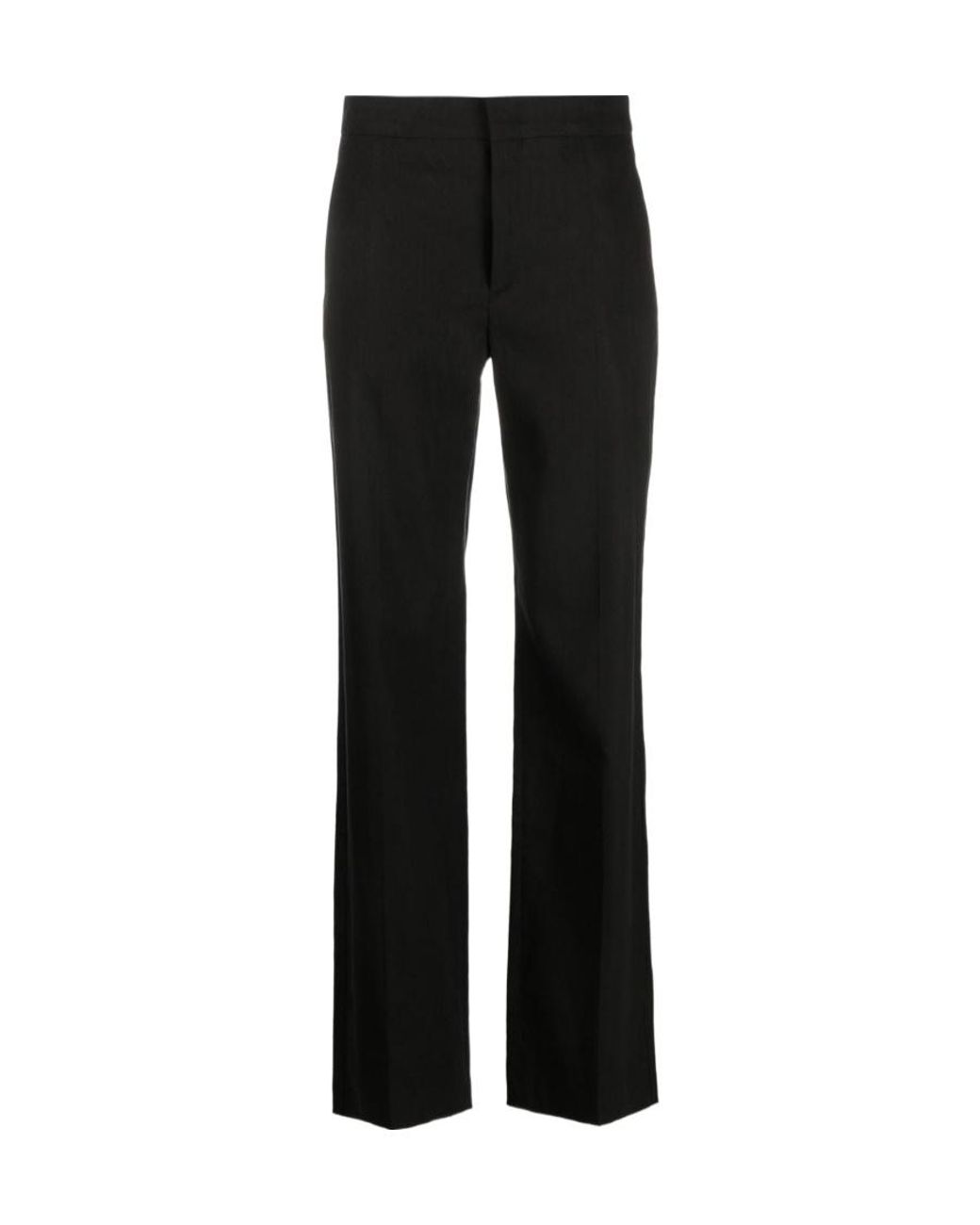 Isabel Marant Black High-Waist Straight Leg Trousers
