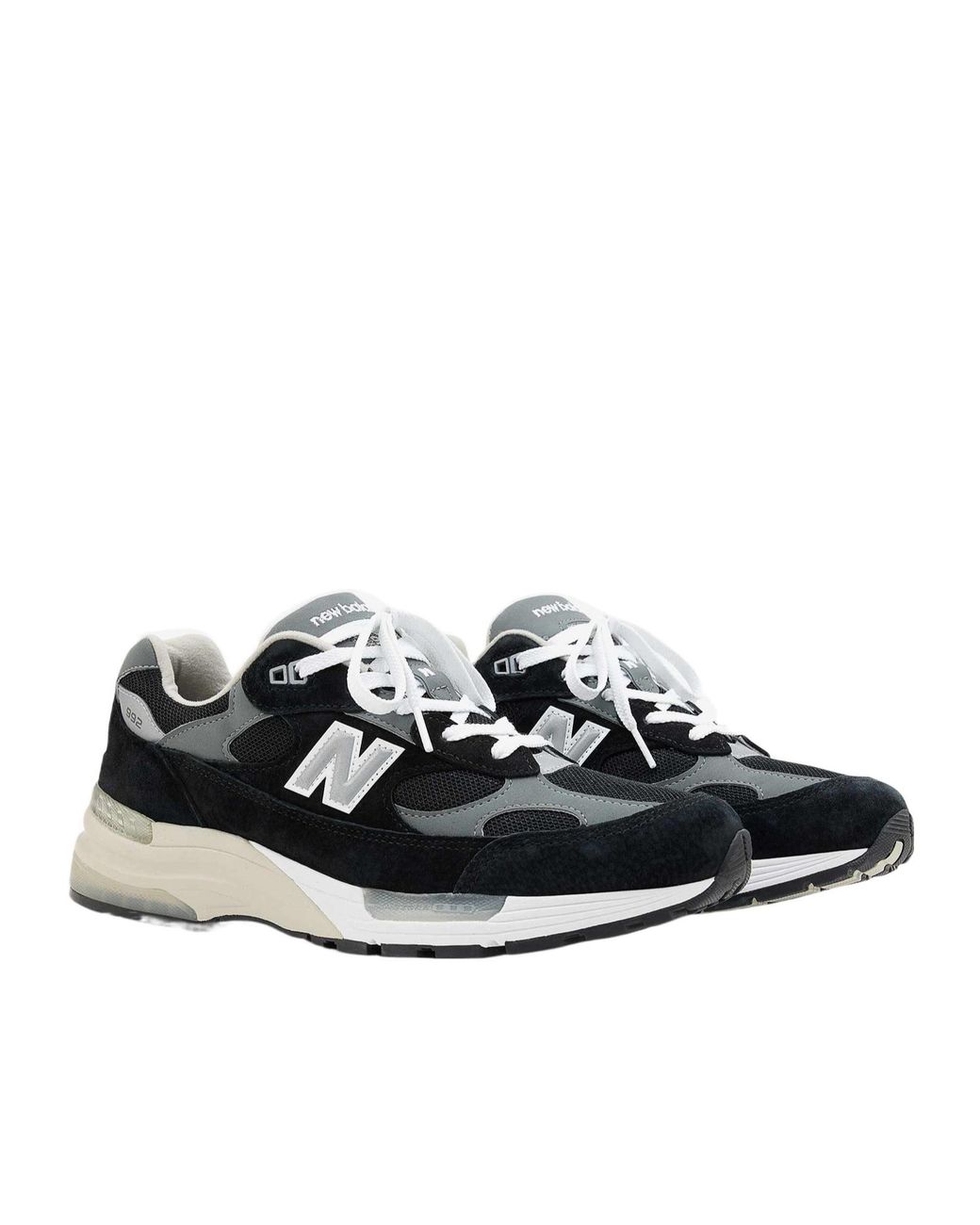 New Balance Black 992 Lace-Up Sneakers for men