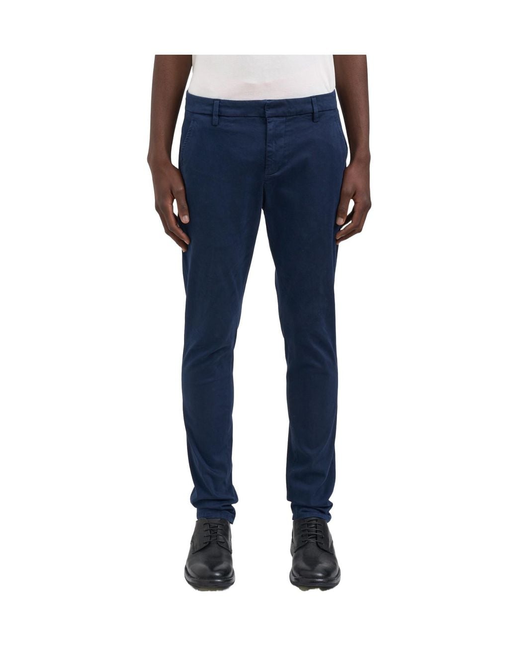 Dondup Blue Tapered-Fit Casual Trousers With Zip Details for men
