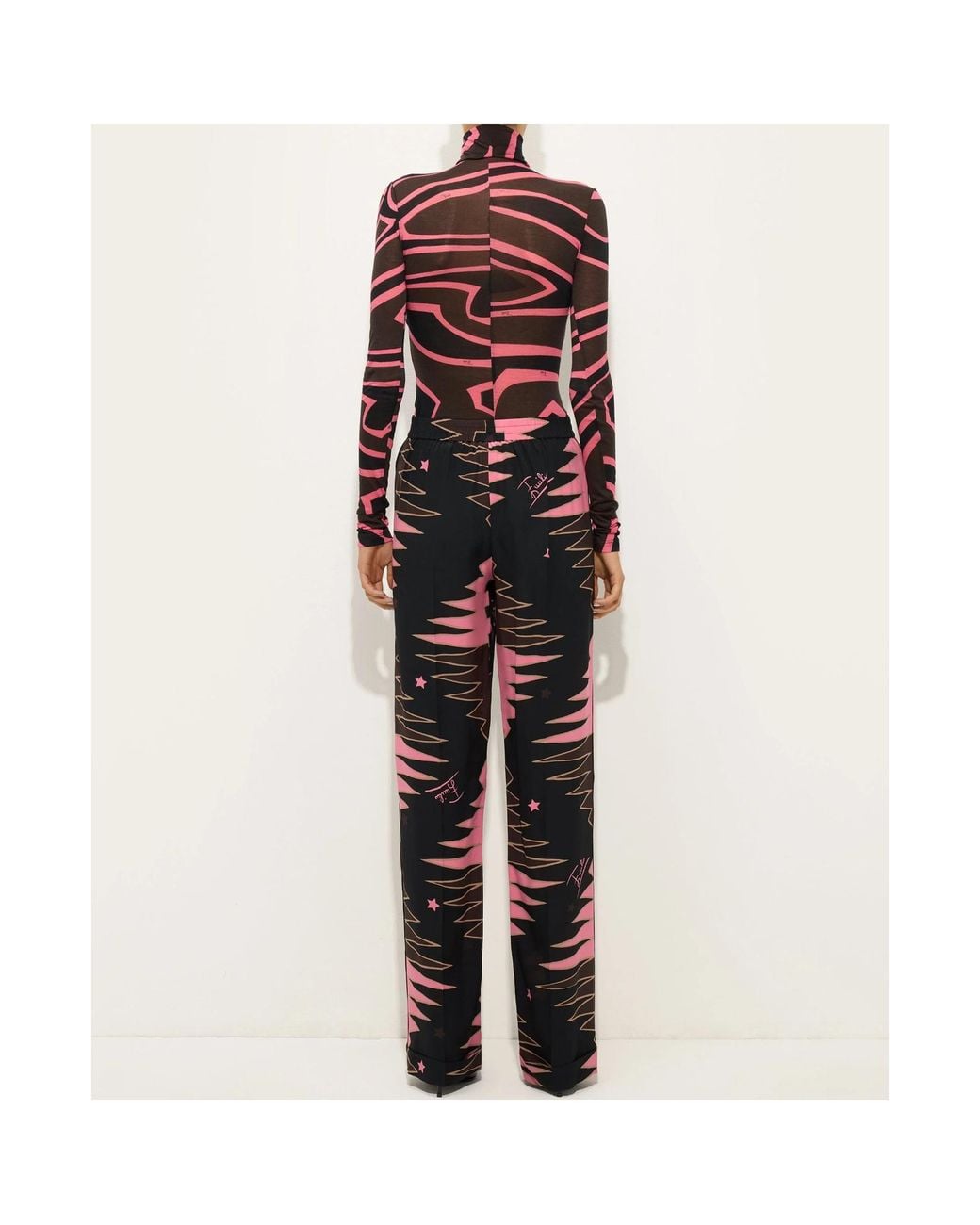 Emilio Pucci Red Patterned Print Casual Pants