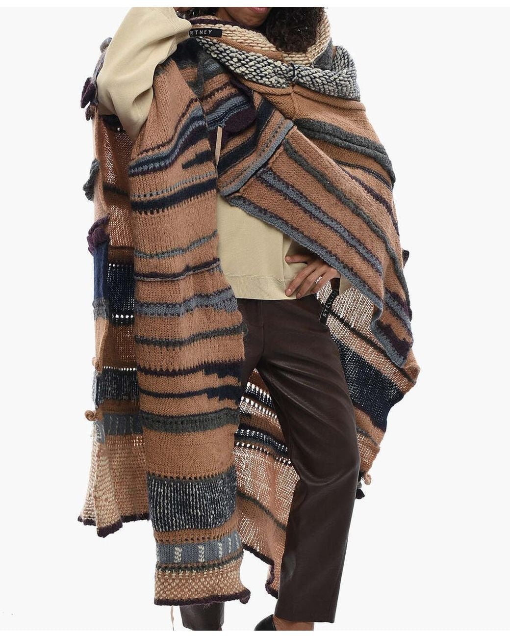 Stella McCartney Black Multi-Pattern Cape