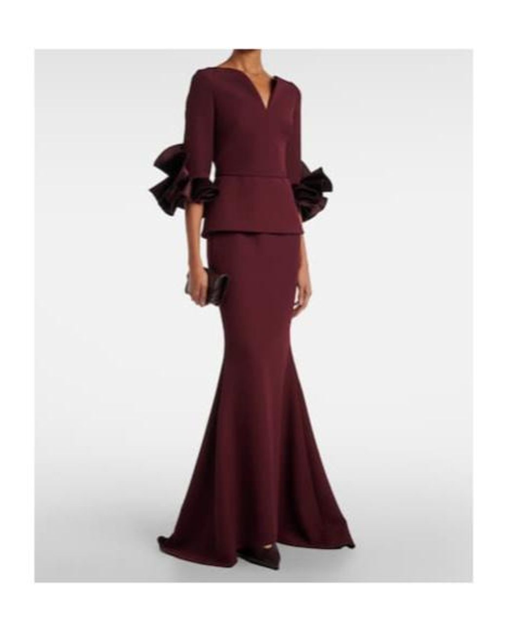 Safiyaa Red Clemenza Crepe Gown