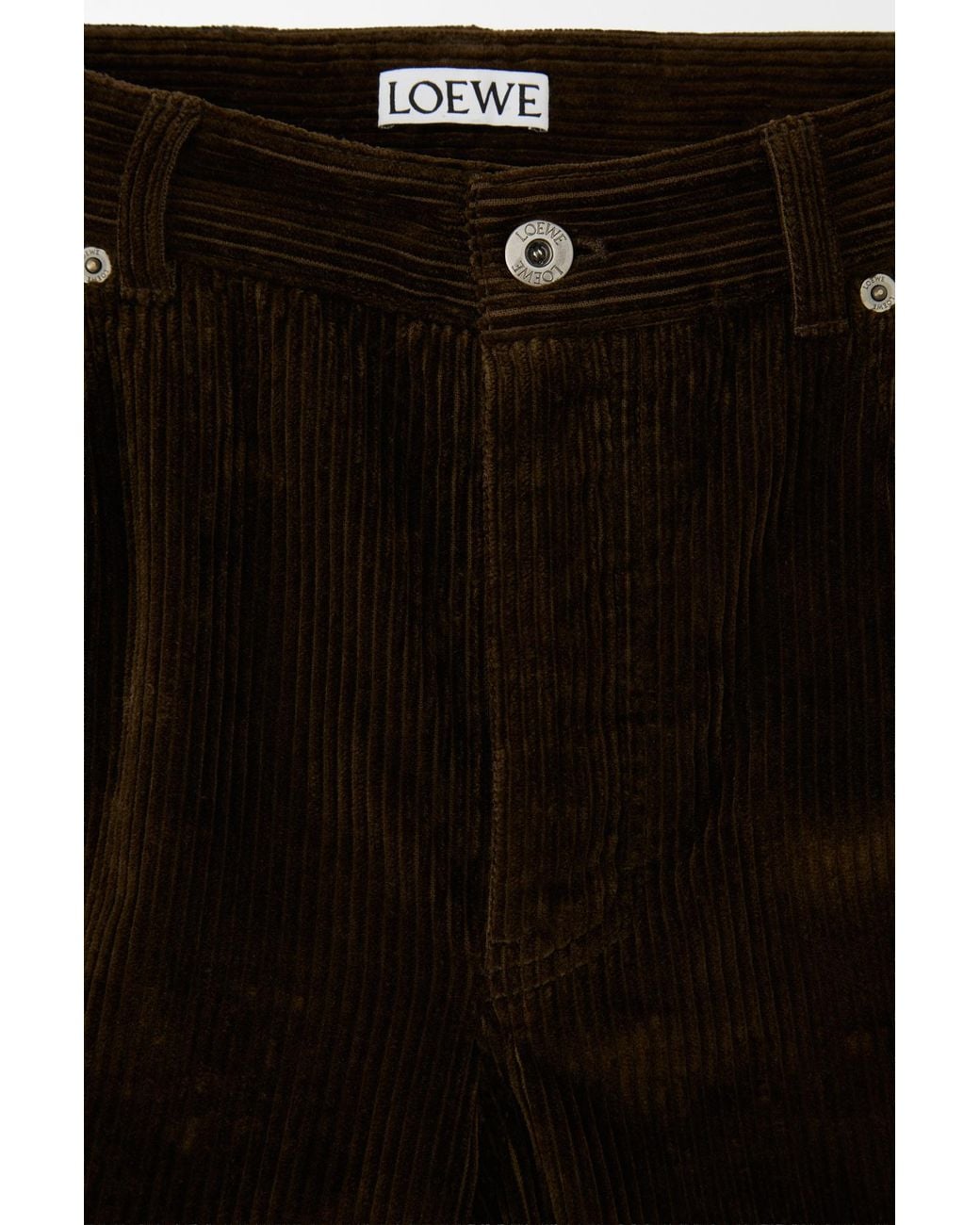 Loewe Brown Corduroy Mid Waist Trousers for men