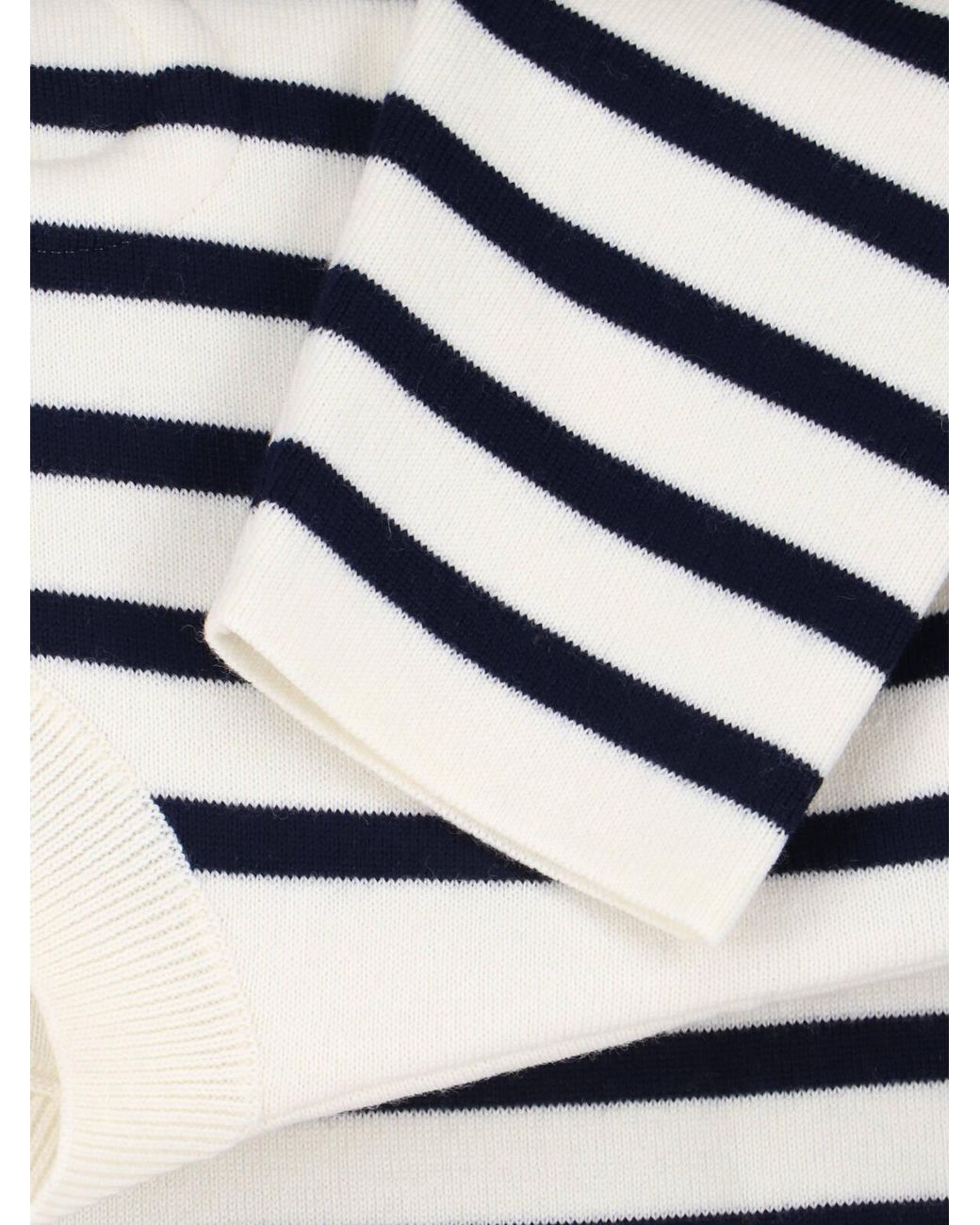 Loewe White Striped Cropped Jumper