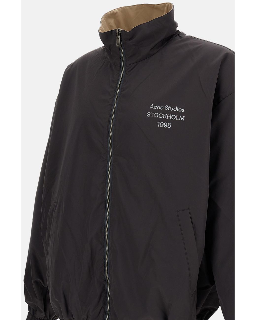 Acne Natural High Neck Zip-Up Jacket for men