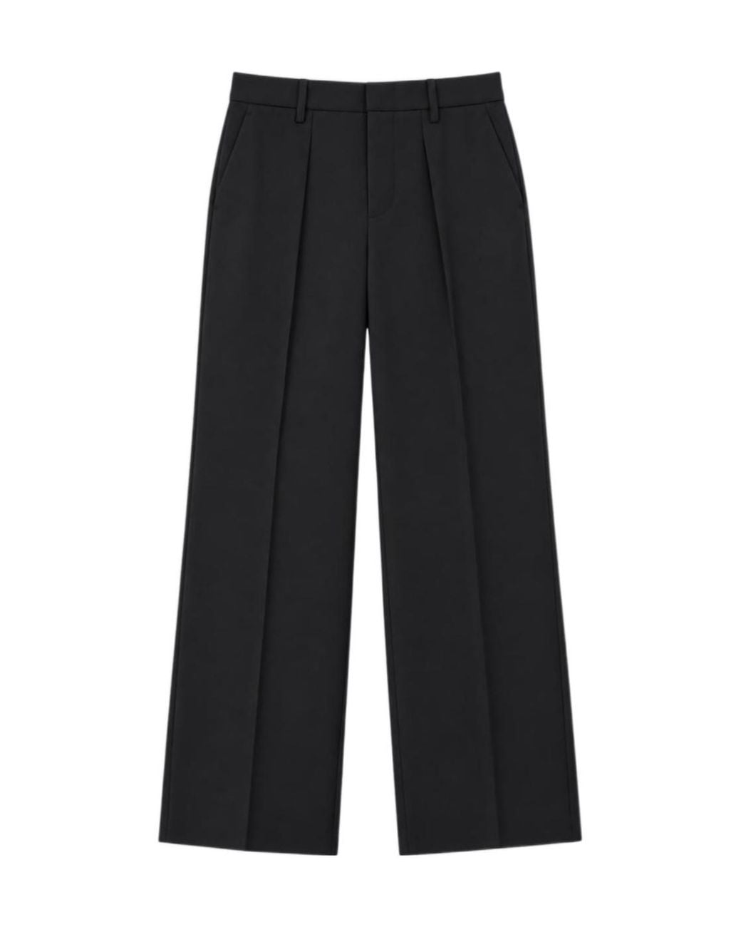 N°21 Black Pleated Wide-Leg Trousers