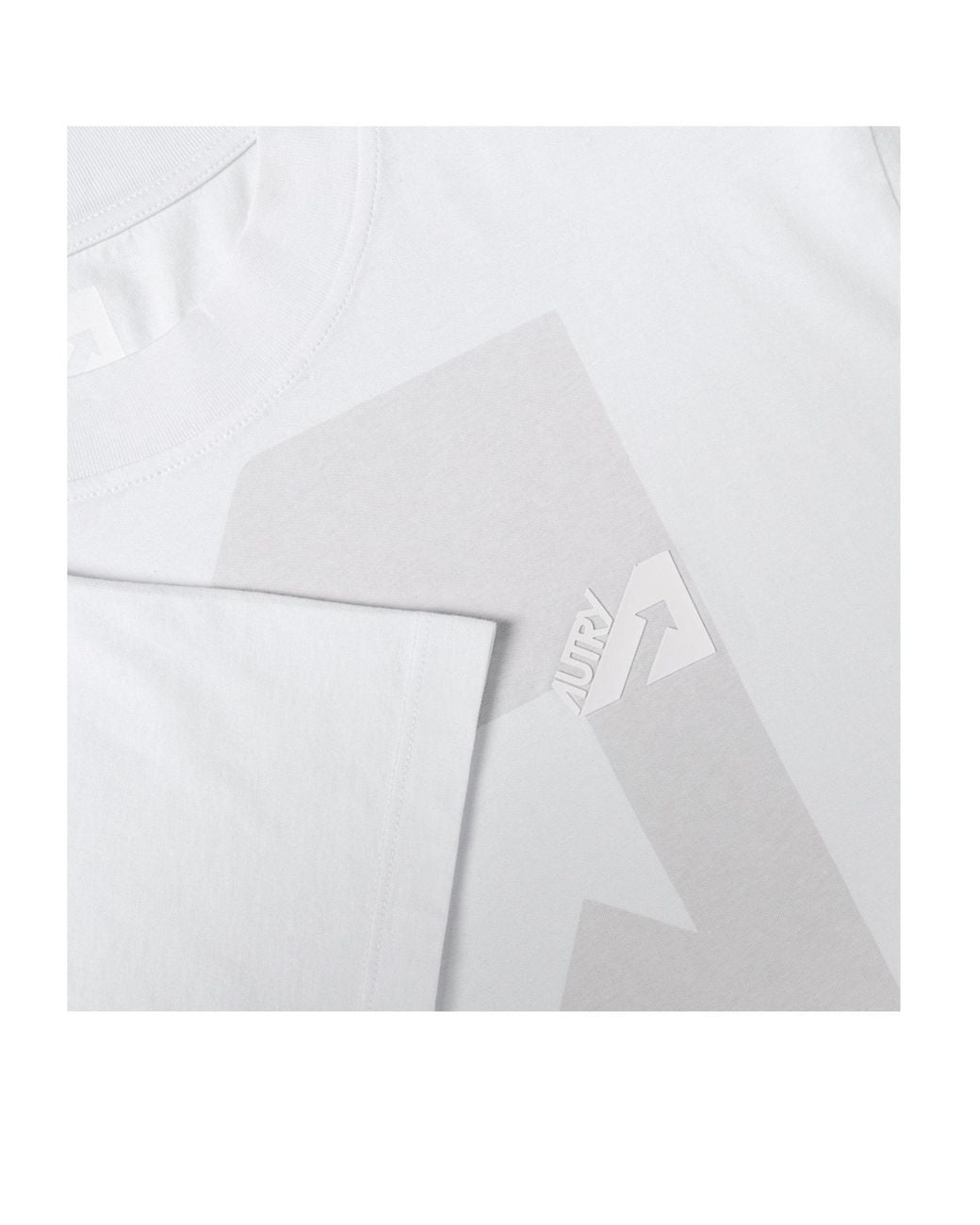Autry White Logo-Printed Cropped T-Shirt