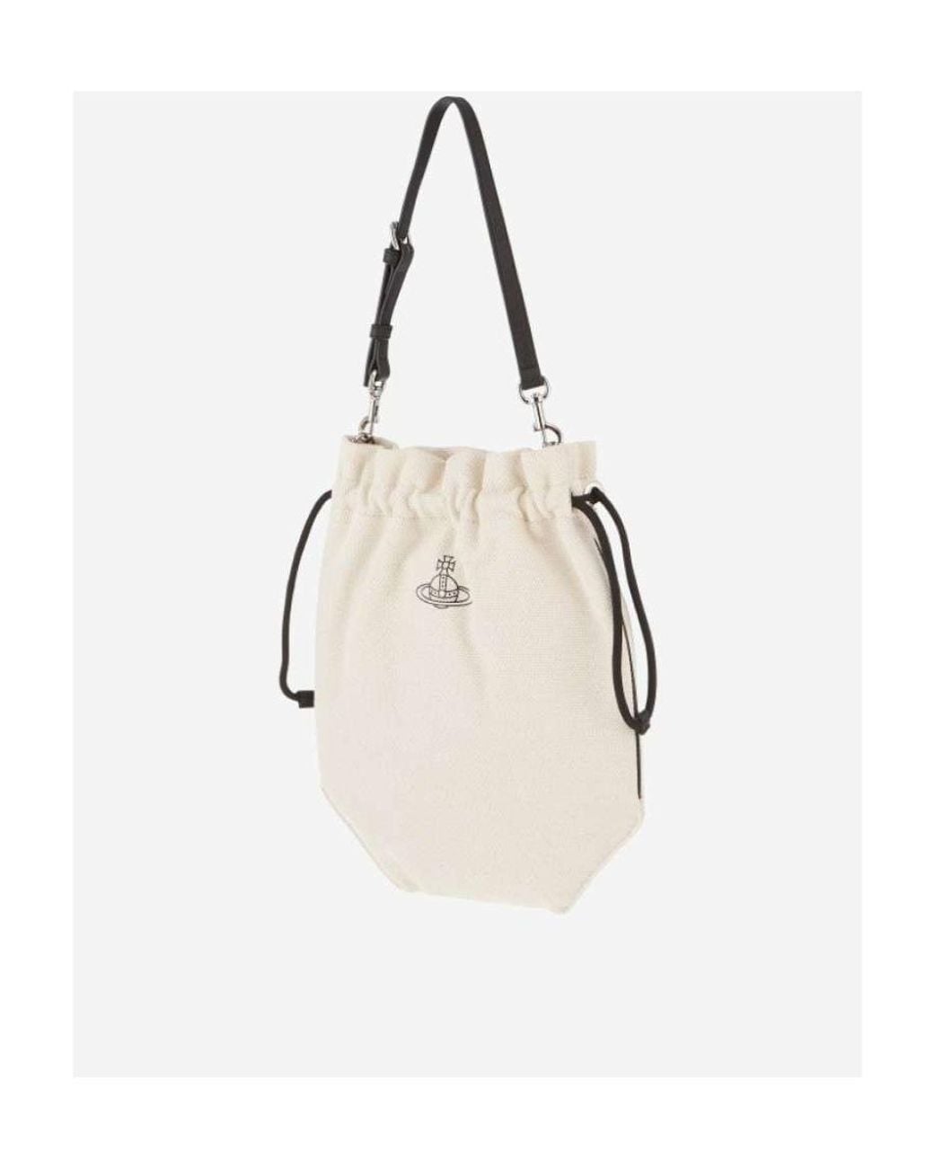Vivienne Westwood White Drawstring Handbag