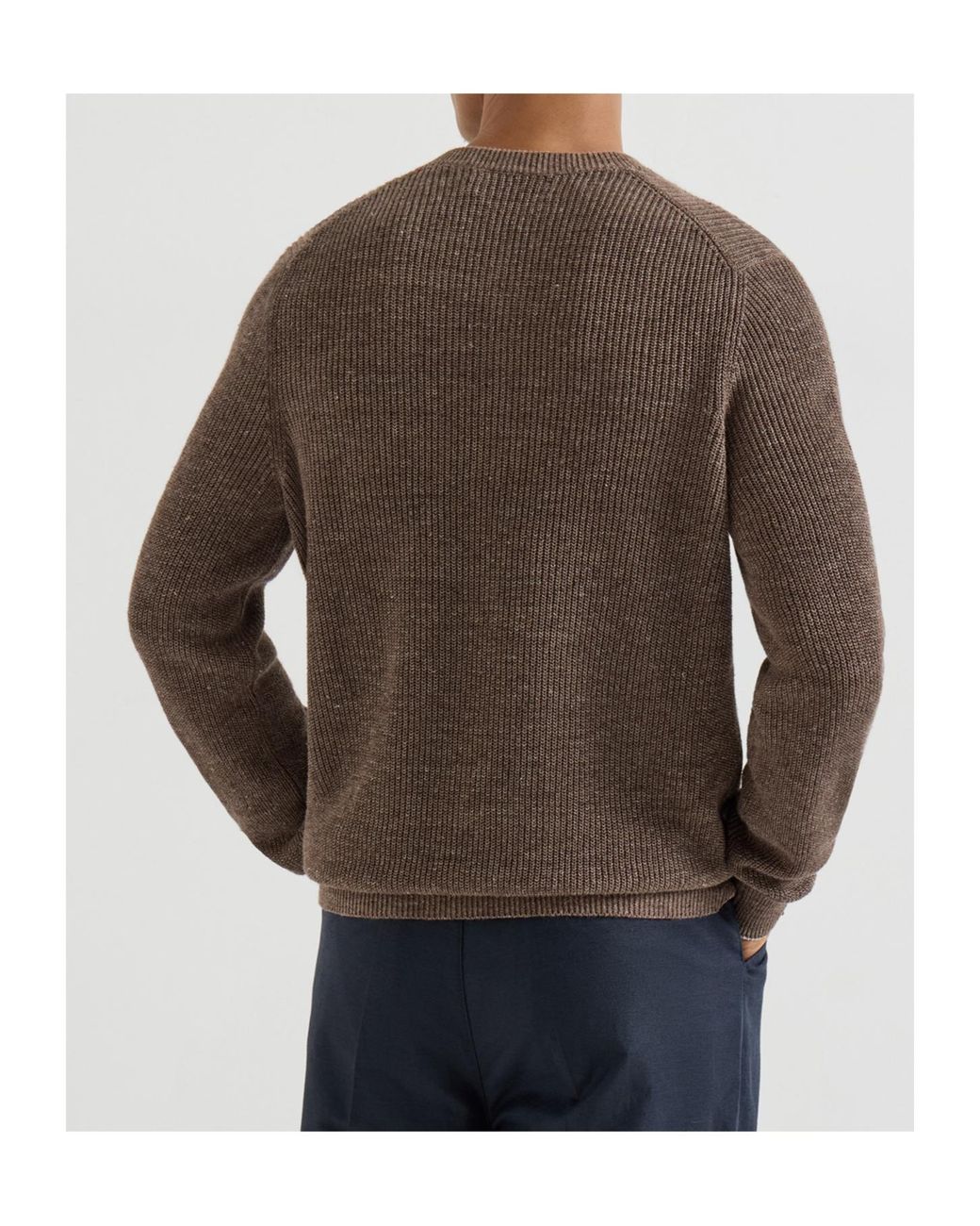 Brunello Cucinelli Brown Button-Placket Sweater for men
