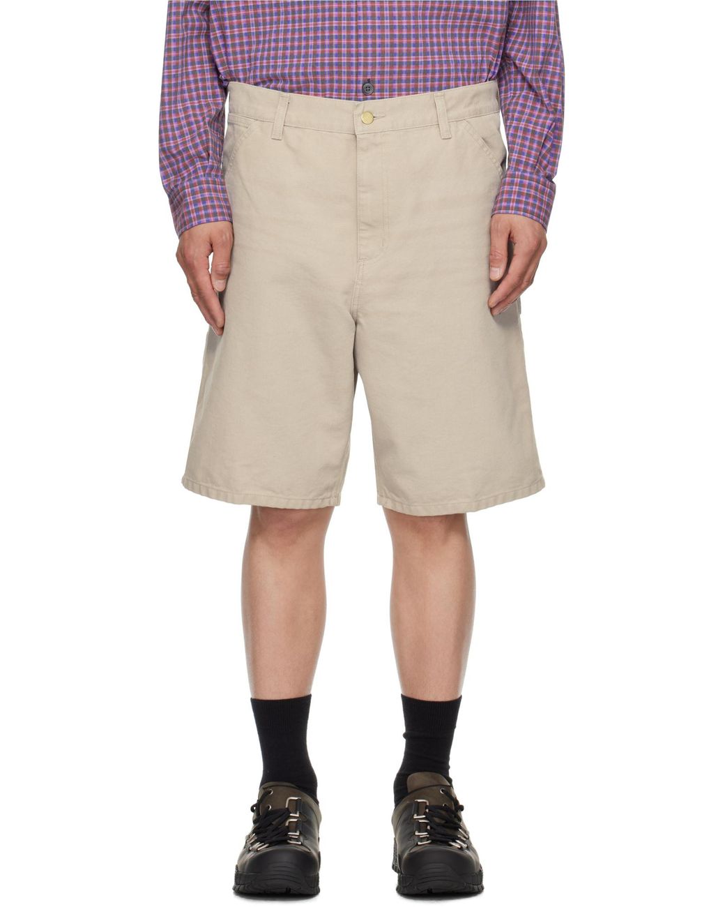 Carhartt White Single Knee Shorts for men