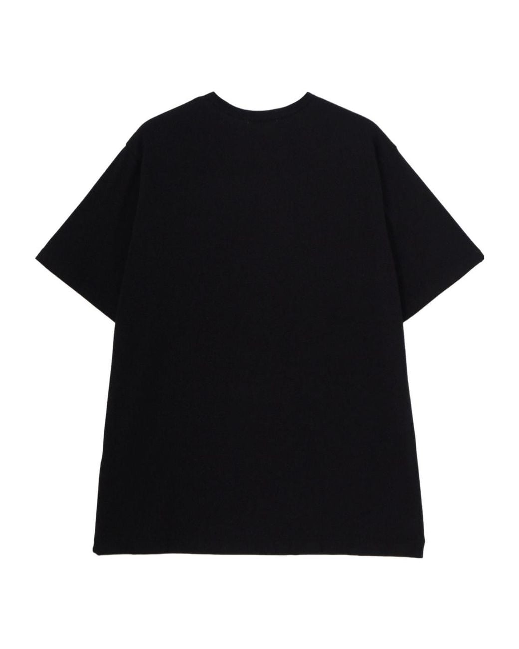 Yohji Yamamoto Black Cotton Single Jersey Round Neck Short Slv for men
