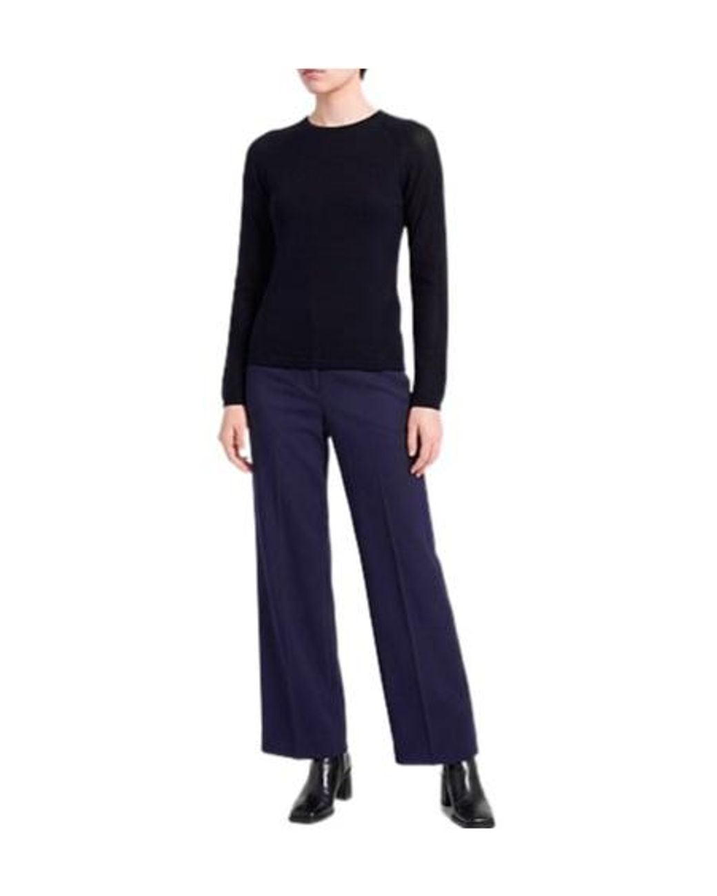 Max Mara Blue Solid-Color Knitted Long Sleeves