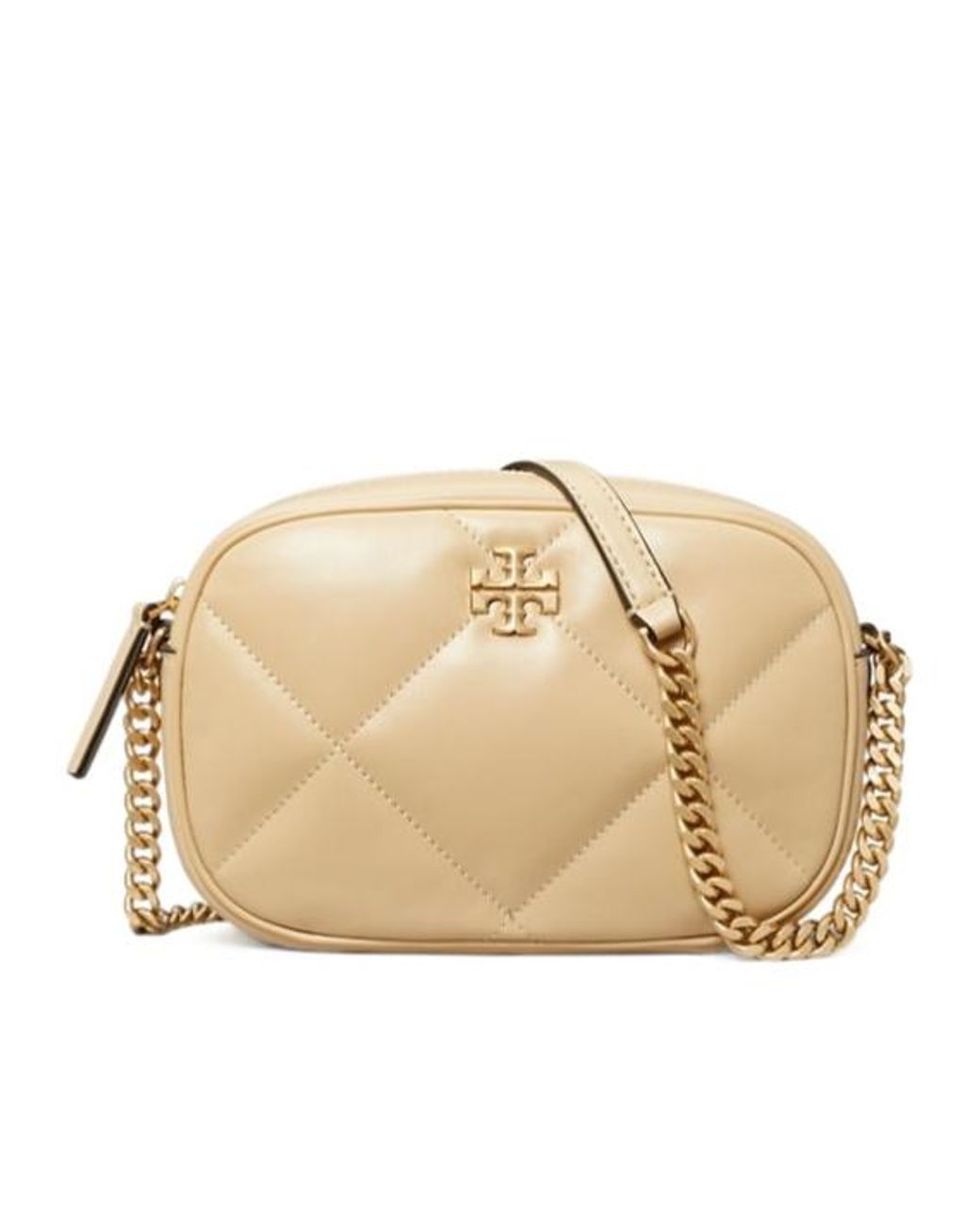 Tory Burch Natural Kira Diamond Quilt Camera Crossbody Bag