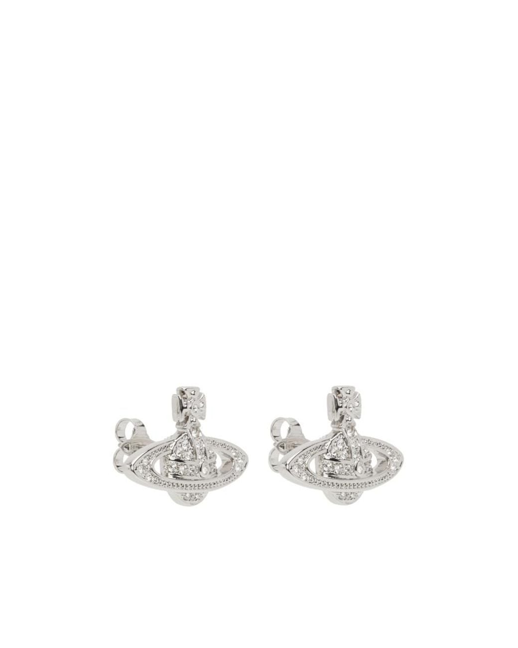 Vivienne Westwood White Mini Bas Relief Earrings