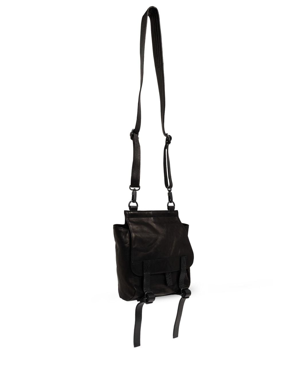 Yohji Yamamoto Black Buckled Messenger Bag for men