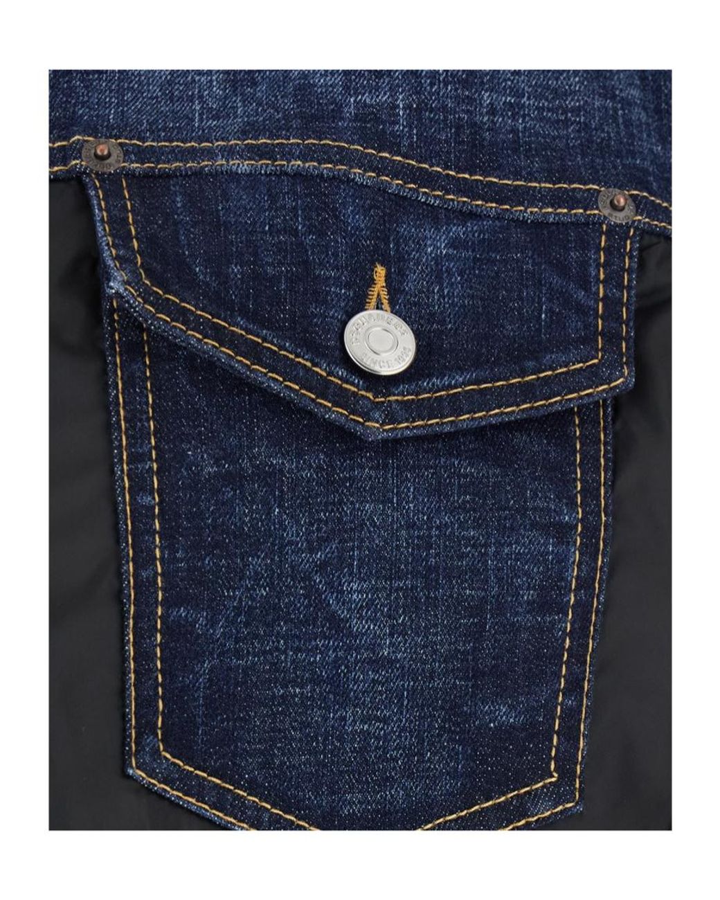 DSquared² Blue Two-Toned Button-Up Denim Jacket for men