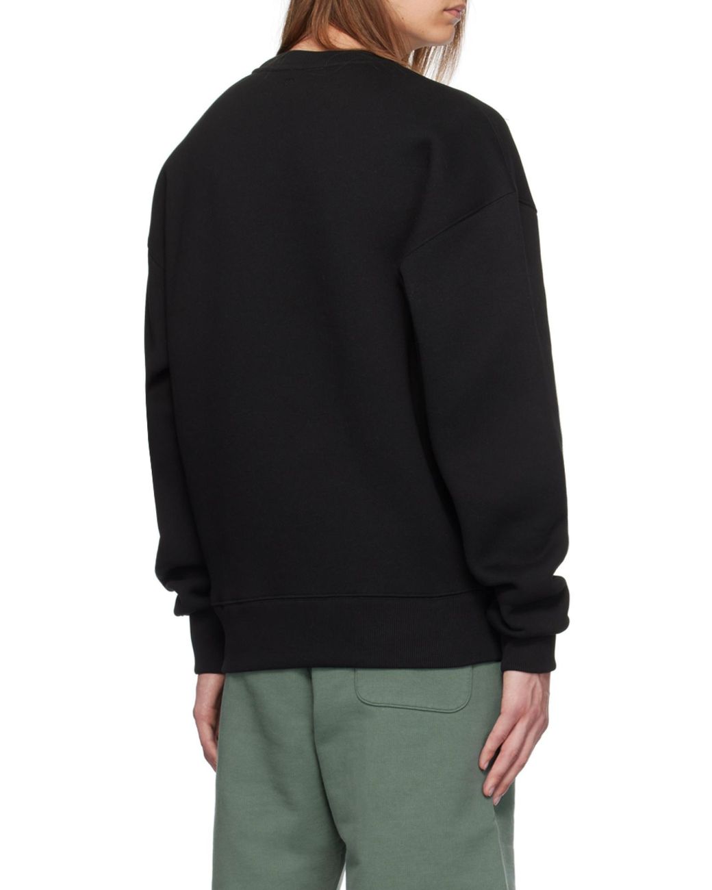 AMI Black Ami De Coeur Cotton Blend Sweatshirt for men