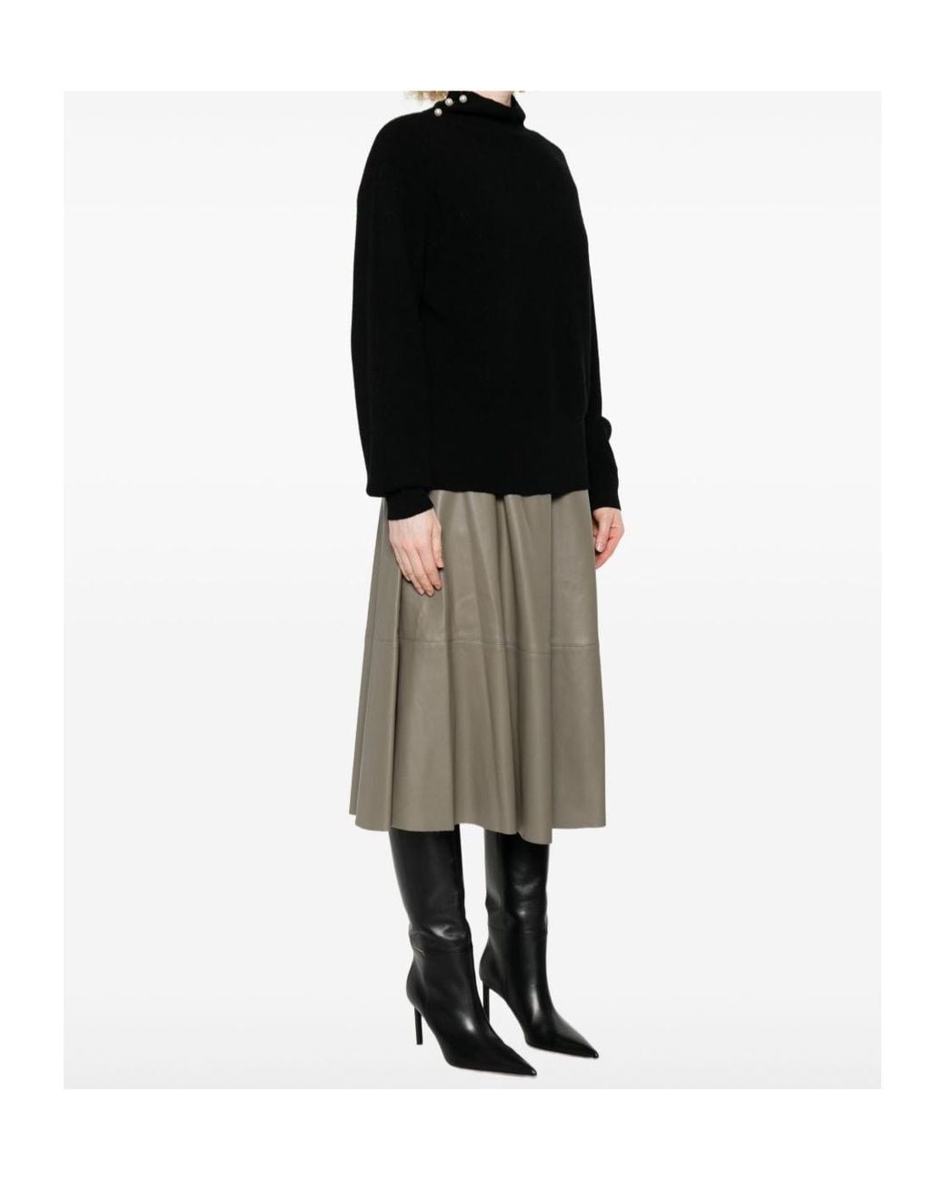 Liu Jo Black Pearl-Embellished Sweater