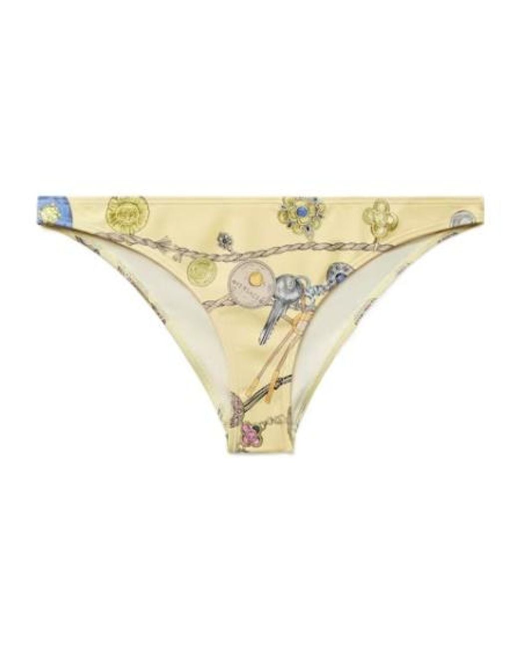 Versace Yellow Printed Bikini Bottoms