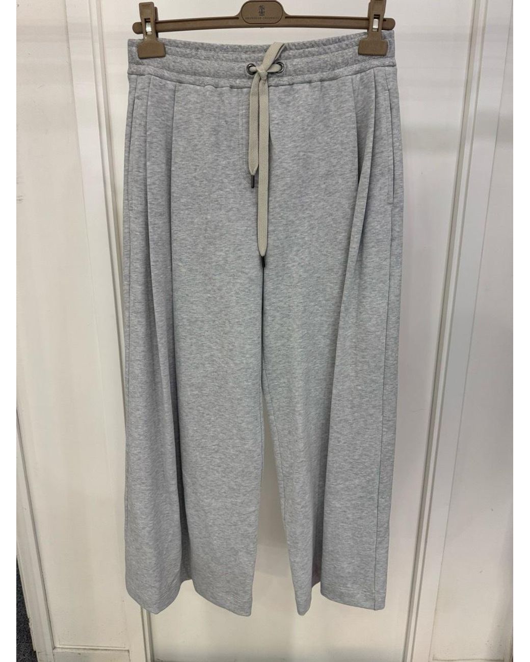 Brunello Cucinelli Gray Elastic Waist Casual Pants