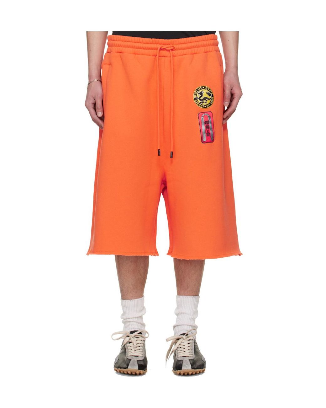 Lu'u Dan Orange Bruce Lee X Collaboration Zoku Elastic Waist Shorts for men