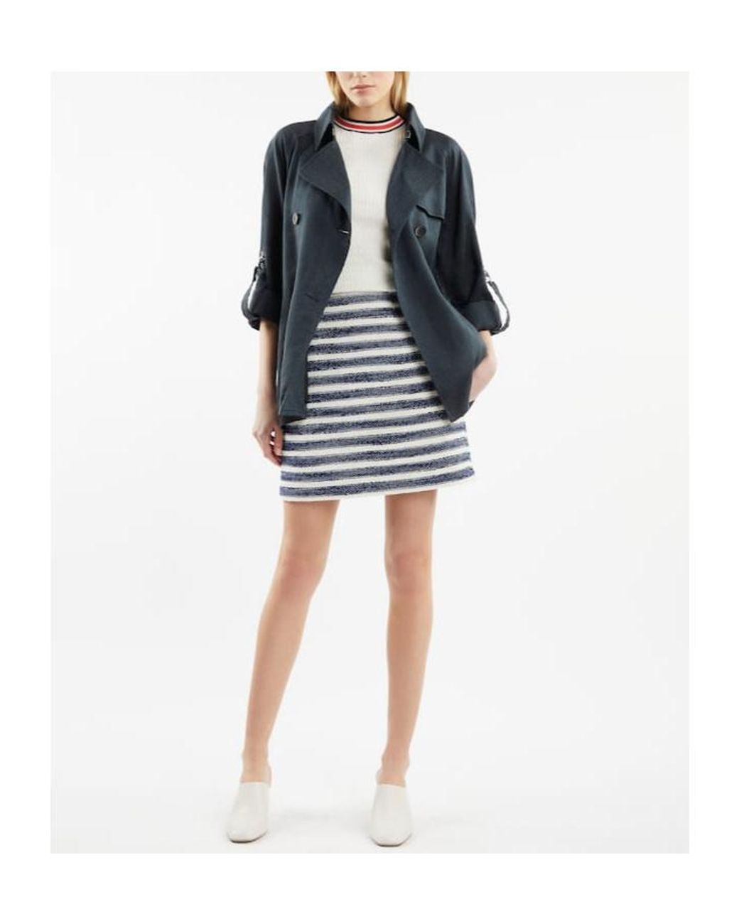Fay Blue Classic Short Trench Coat