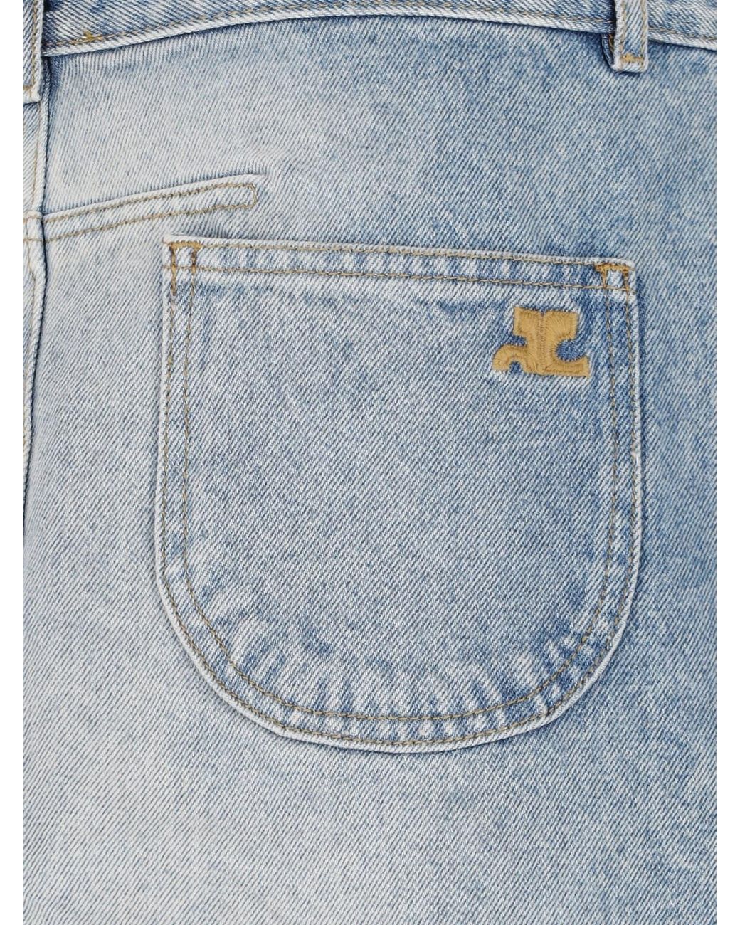 Courreges Blue Courrèges Multiflex Denim Mini Skirt