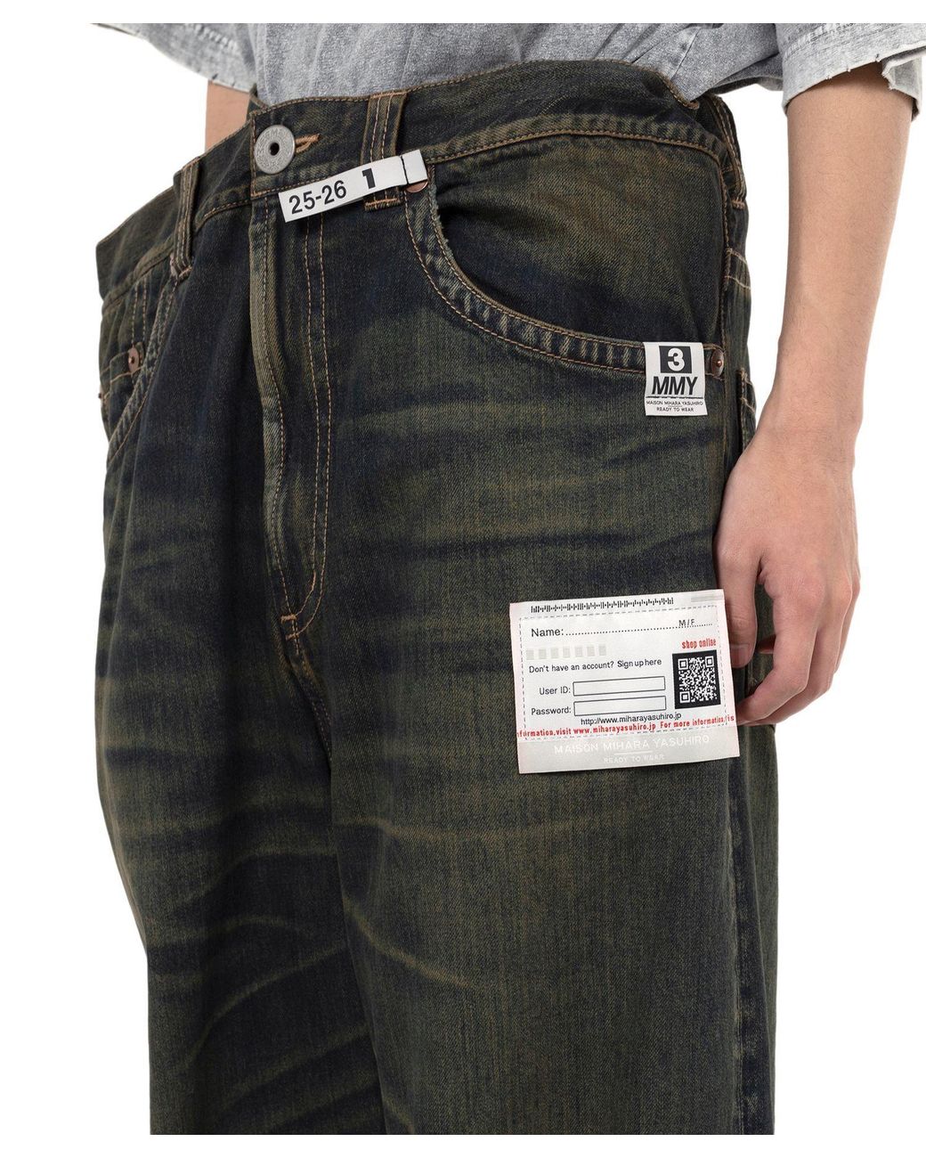 Maison Mihara Yasuhiro Black Layered Jeans for men