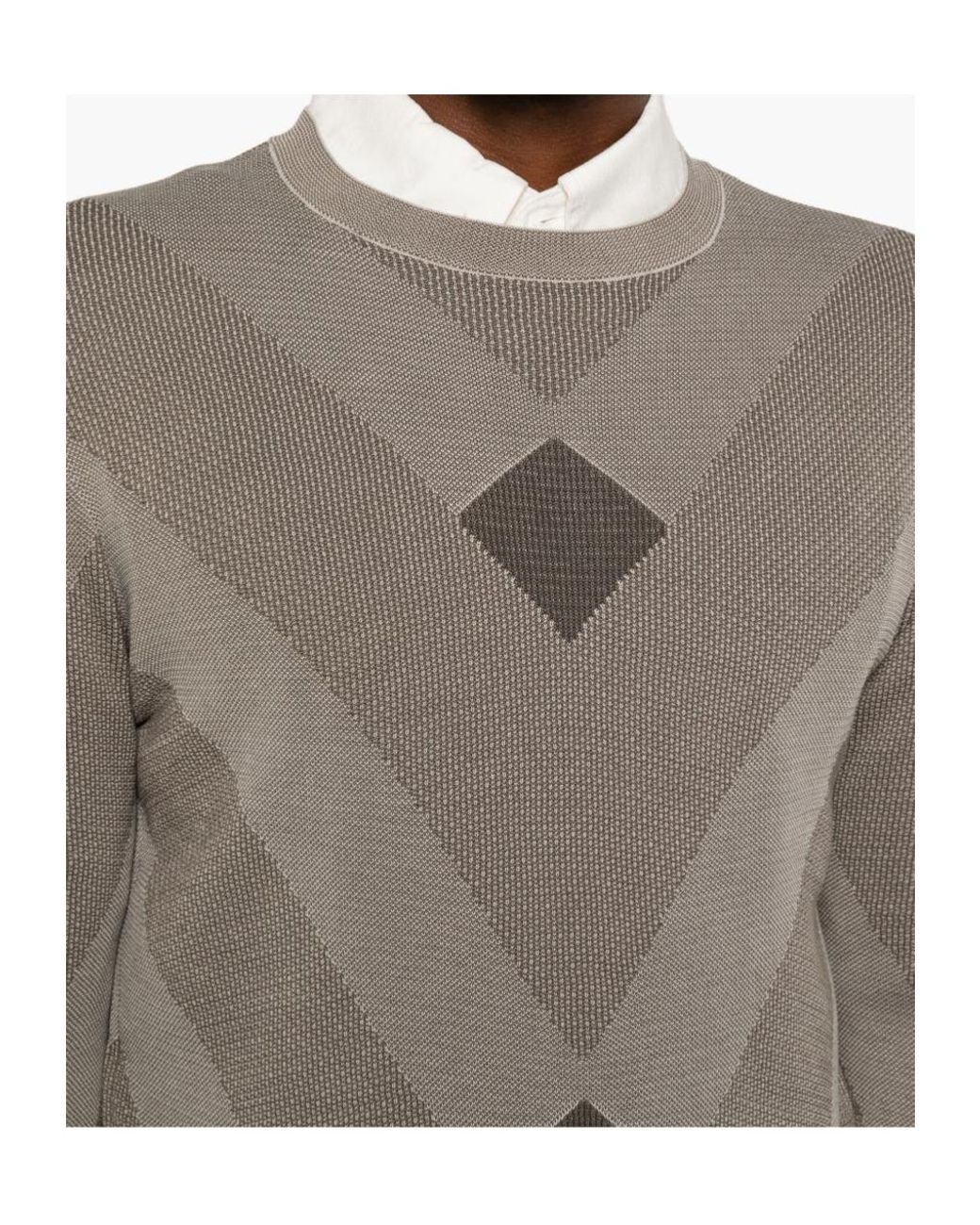 Emporio Armani Multicolor Diagonal Jacquard Pattern Sweater Signature Capsule for men
