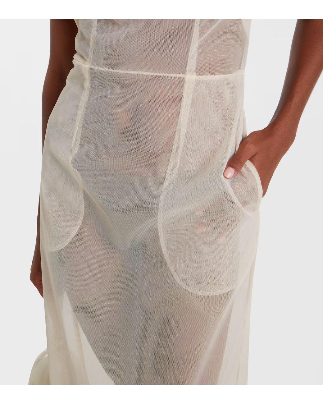 Simone Rocha White Tulle Midi Dress