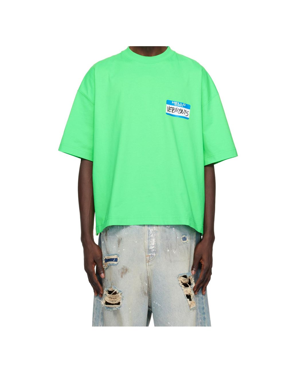 Vetements Green My Name T-Shirt for men