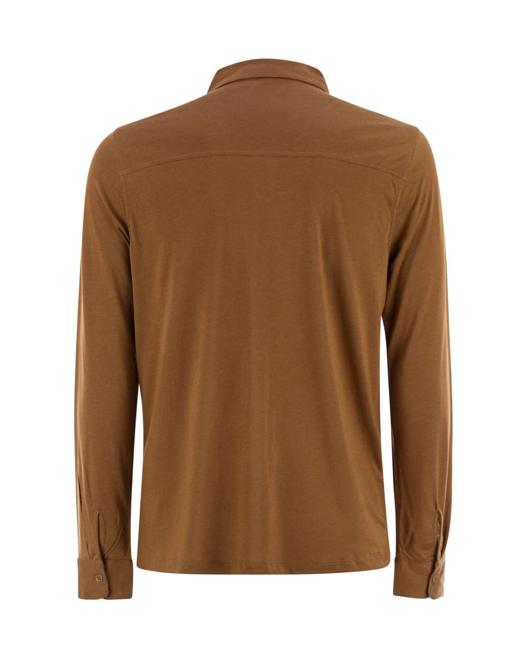 Majestic Filatures Brown Long-Sleeved Shirt for men