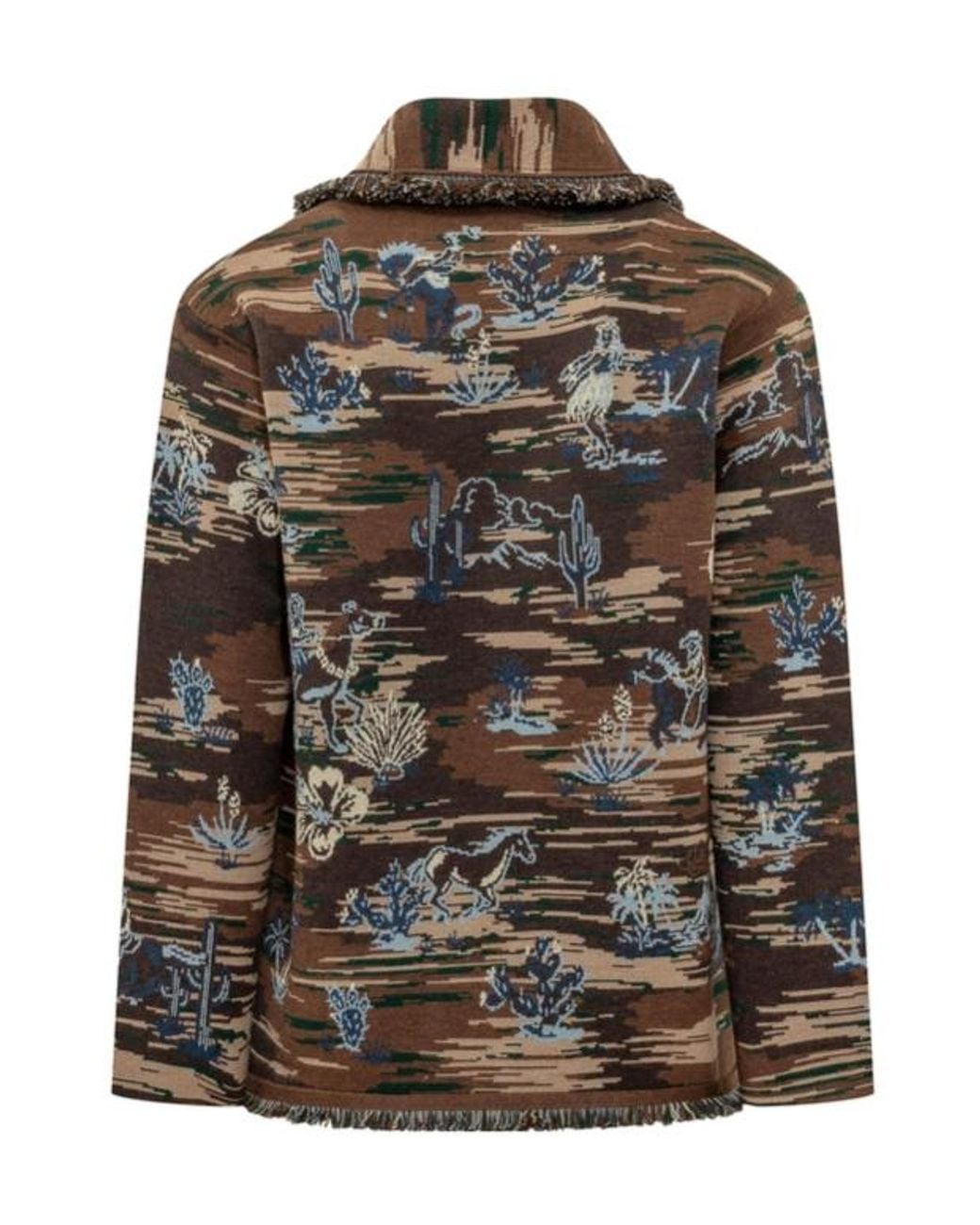 Alanui Brown Tex-Hawaii Jacquard Cardigan for men