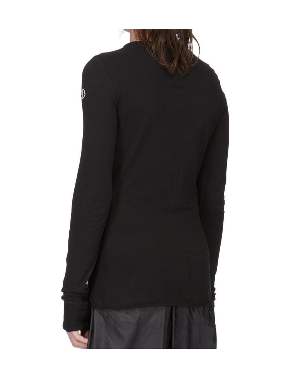 Moncler Black Moncler Rick Owens Logo Embroidered Jumper for men