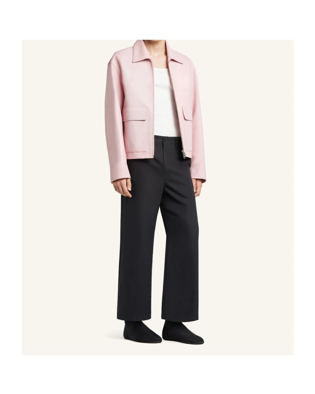 Courreges Pink Double-Pocket Leather Jacket for men