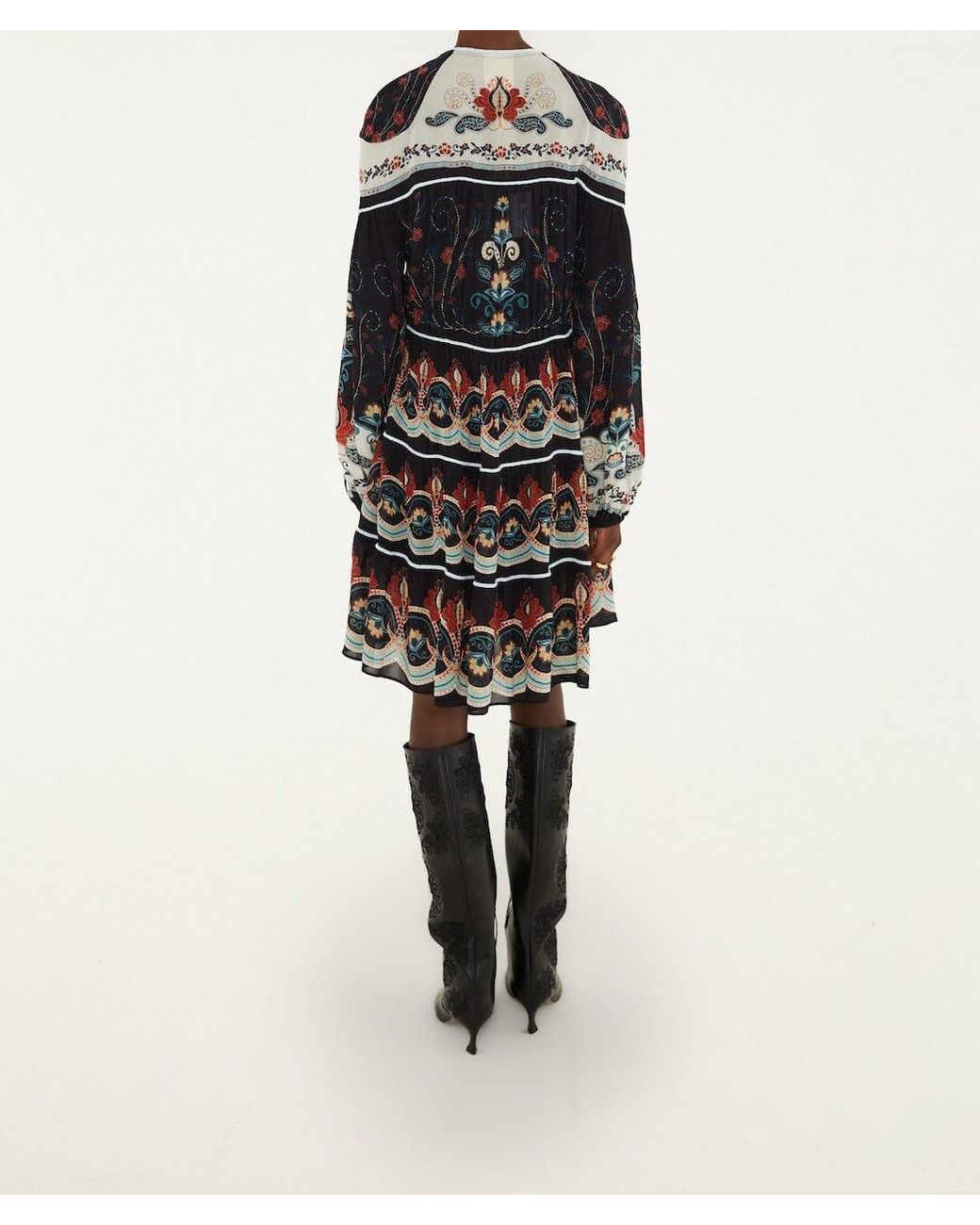 Farm Rio Black Long-Sleeve V-Neck Dress