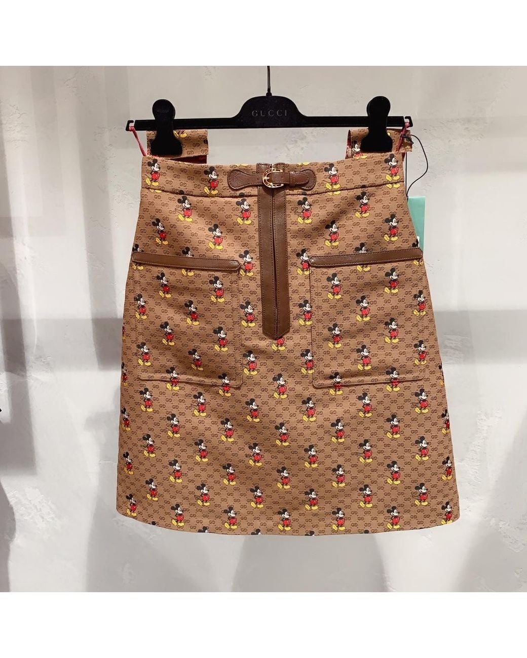 Gucci X Disney Mickey Monochrome Skirt in Brown | Lyst