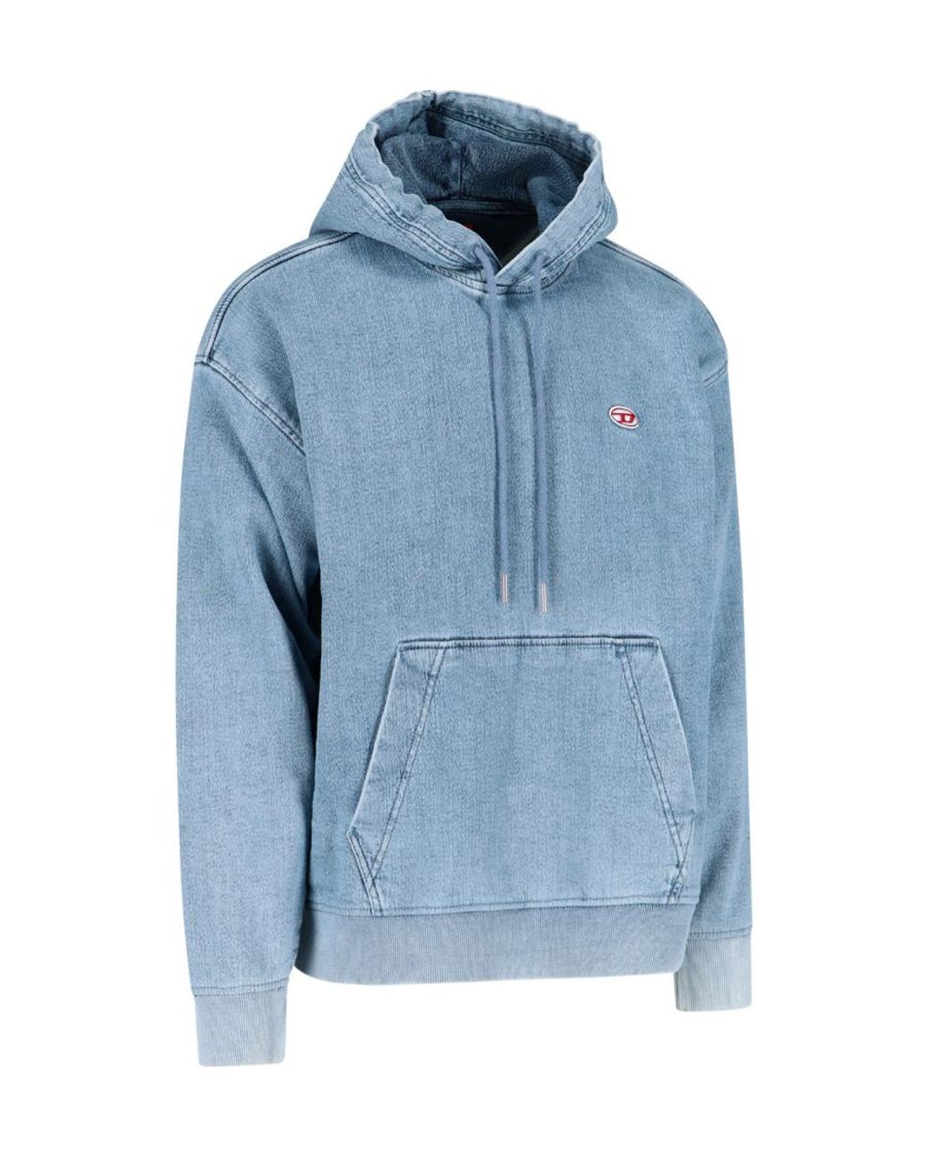 DIESEL Blue Hooded Long-Sleeved Hoodie for men
