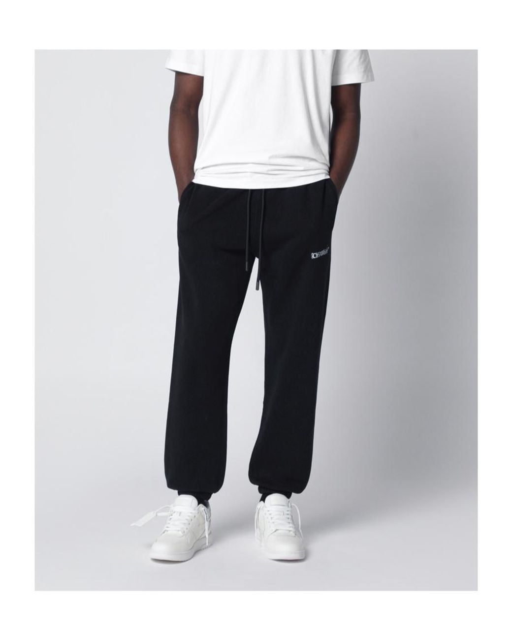 Off-White c/o Virgil Abloh Black Heraldic Arrow Cuffed Joggers for men
