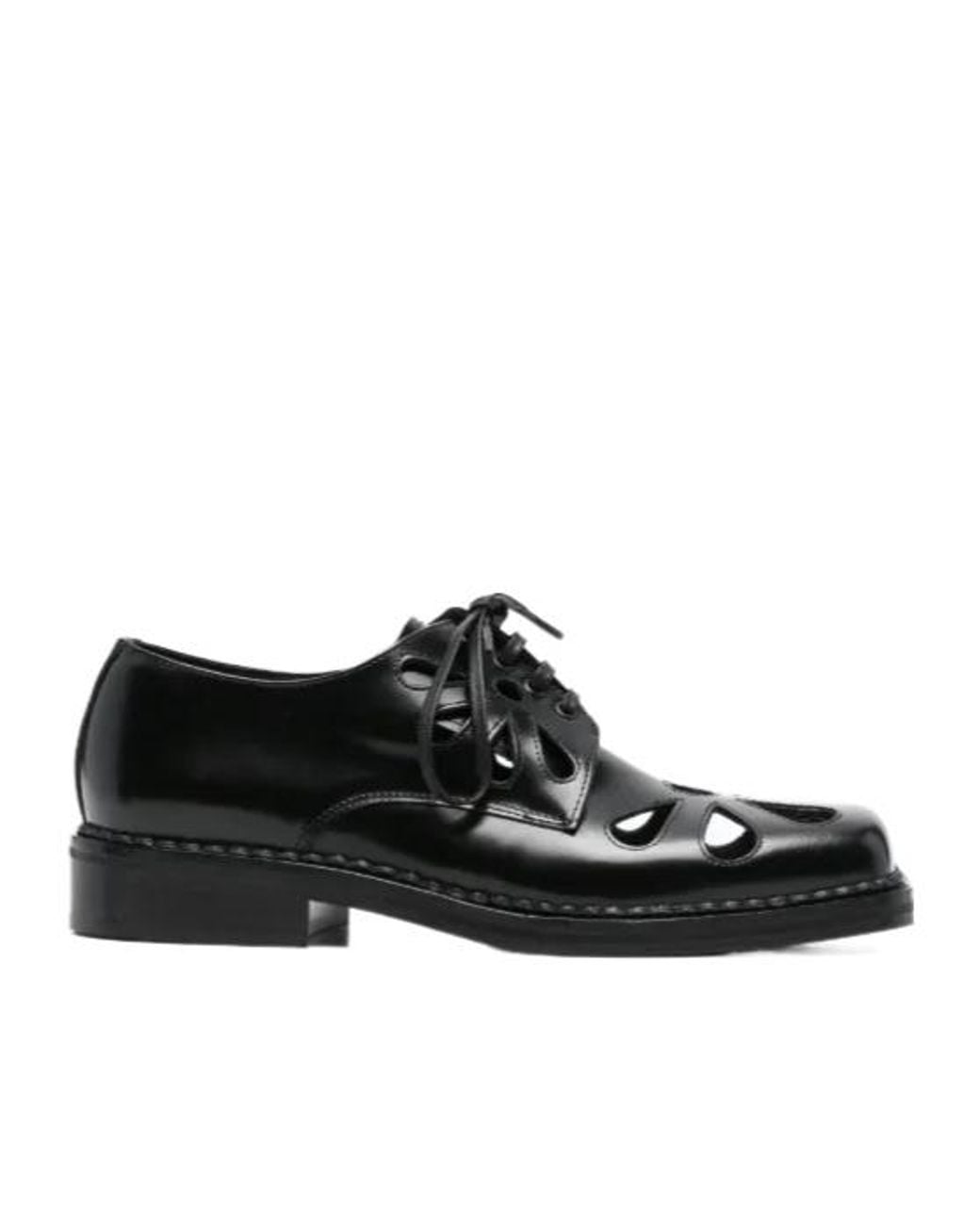 Simone Rocha Black Cut-Out Derby Shoes