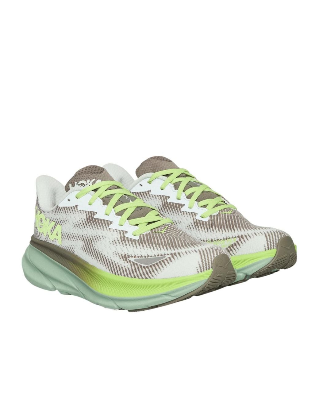 Hoka One One Green Clifton 9 Gtx Lace-Up Sneakers for men