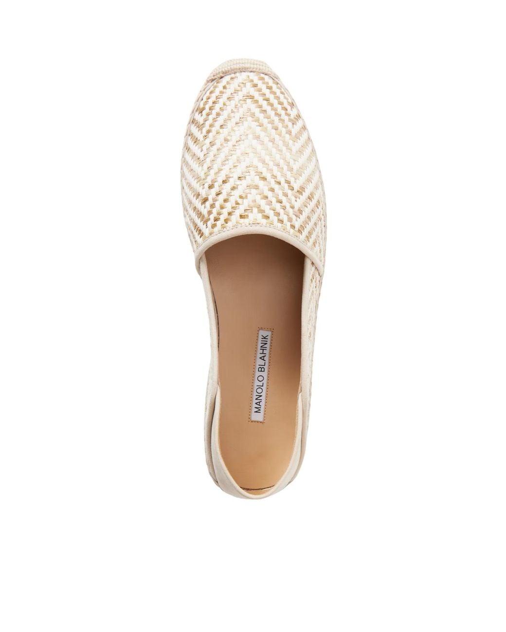 Manolo Blahnik Natural Suede-Trimmed Woven Raffia Espadrille