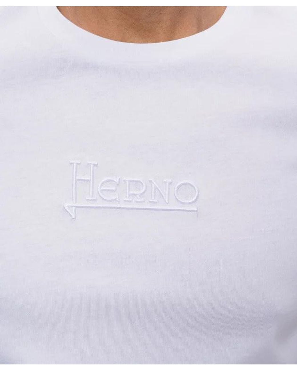Herno White Logo-Embroidered Crewneck T-Shirt for men