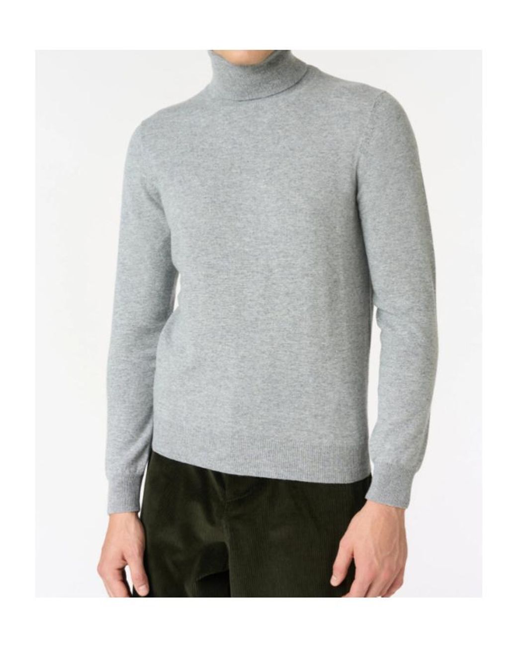 Malo Gray Turtleneck Straight Hem Jumper for men